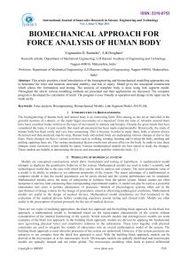 biomechanical approach for force analysis of human body