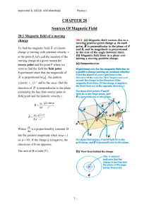 CHAPTER 28 Sources Of Magnetic Field