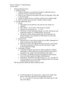 Physics--Chapter 9: Fluid Mechanics