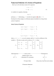 Numerical Solutions of a System of Equations