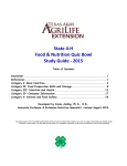 2015 State 4-H Food and Nutrition Quiz Bowl Study Guide