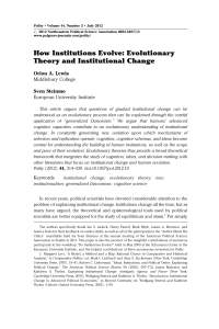 How Institutions Evolve: Evolutionary Theory and Institutional Change