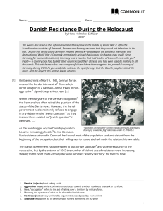 CommonLit | Danish Resistance During the Holocaust