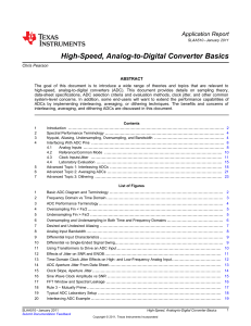High Speed Analog to Digital Converter Basics