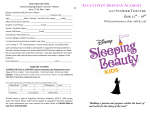 Summer Weeks of the Arts Sleeping Beauty Registration Form