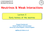 Neutrinos and Weak Interactions, Lecture 2