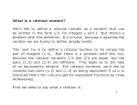 What is a rational number? We`d like to define a rational number as