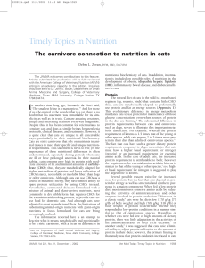 The Carnivore Connection to Nutrition in Cats