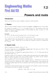 1.2 Powers and roots