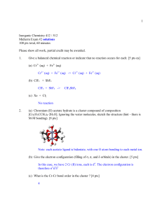 Inorganic Chemistry 412 / 512
