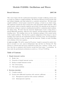 Module F12MS3: Oscillations and Waves