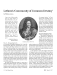 Leibniz`s `Community of Common Destiny`