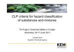 CLP criteria for hazard classification of substances and mixtures