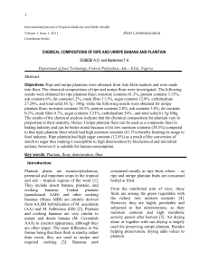 chemical compositions of ripe and unripe