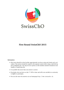 First Round SwissChO 2015
