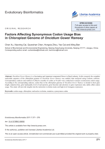 Factors Affecting synonymous codon Usage Bias in chloroplast