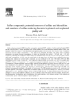 Sulfur compounds, potential turnover of sulfate and thiosulfate, and