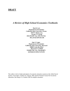 DRAFT A Review of High School Economics Textbooks