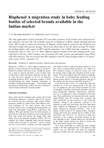 Bisphenol A migration study in baby feeding