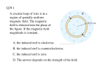 A circular loop of wire is in a region of spatially uniform magnetic