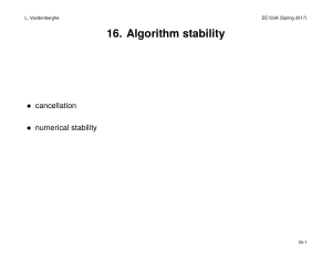 16. Algorithm stability