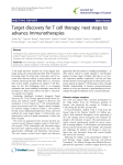 Target discovery for T cell therapy: next steps to advance