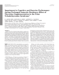 Impairment in Cognitive and Exercise Performance during