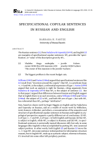 specificational copular sentences in russian and english