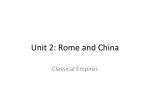Unit 2: Rome and China