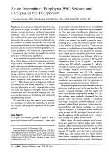 Acute Intermittent Porphyria With Seizure and