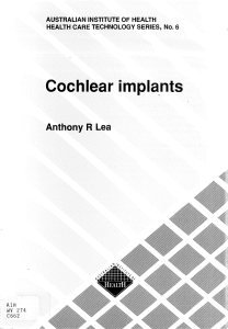 Cochlear implants - Australian Institute of Health and Welfare