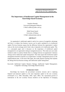 The importance of intellectual capital management in the knowledge