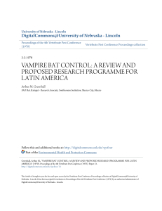 vampire bat control: a review and proposed research programme for