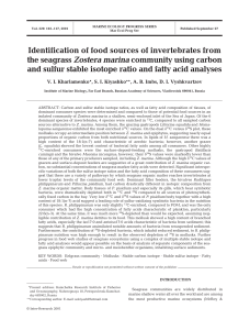 Identification of food sources of invertebrates from the seagrass