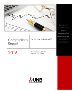 Report of the Comptroller, Year ended April 30, 2016