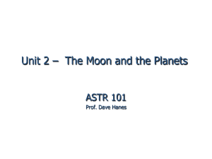 Unit 2 – The Moon and the Planets