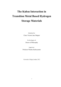The Kubas Interaction in Transition Metal Based Hydrogen Storage