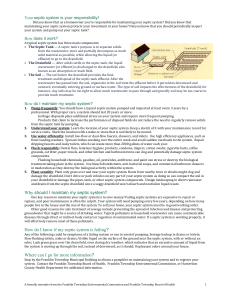 Your septic system is your responsibility!