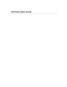IsiXhosa Style Guide - Center