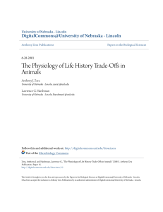 The Physiology of Life History Trade