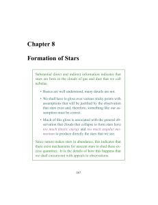 Chapter 8 Formation of Stars