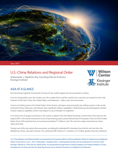 US-China Relations and Regional Order
