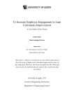 To Increase Employee Engagement in Lean Continuous Improvement