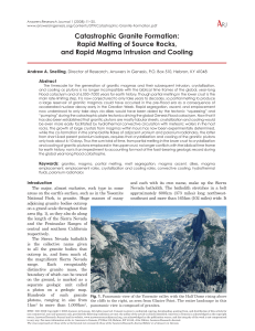 Catastrophic Granite Formation Rapid Melting of