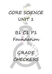 Core Science unit 1 found grade checker booklet