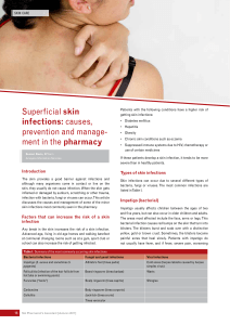 Superficial skin infections: causes, prevention and manage
