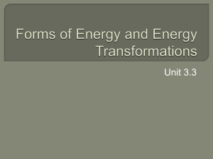 Forms of Energy and Energy Transformations