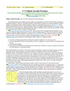 2.7.3 Elliptic Parallel Postulate