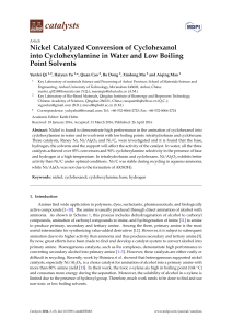 Nickel Catalyzed Conversion of Cyclohexanol into Cyclohexylamine