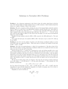 Solutions to November 2011 Problems